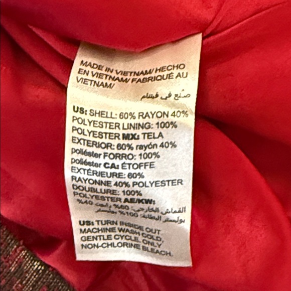 New Chico’s Red Floral Jacquard Topper Jacket Coat Button Front Size 3/Large-16 - Picture 16 of 16